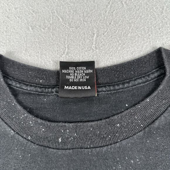 Vtg‎ 90s 3D Emblem Wolf T-Shirt Men’s XL Black AOP Short Sleeve Winter Galaxy - Picture 5 of 16